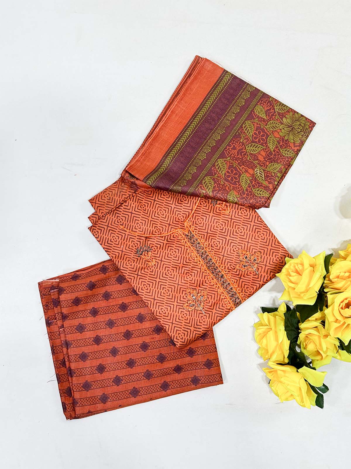 3Pcs Unstitched Digital Lawn Suit For Women WU157