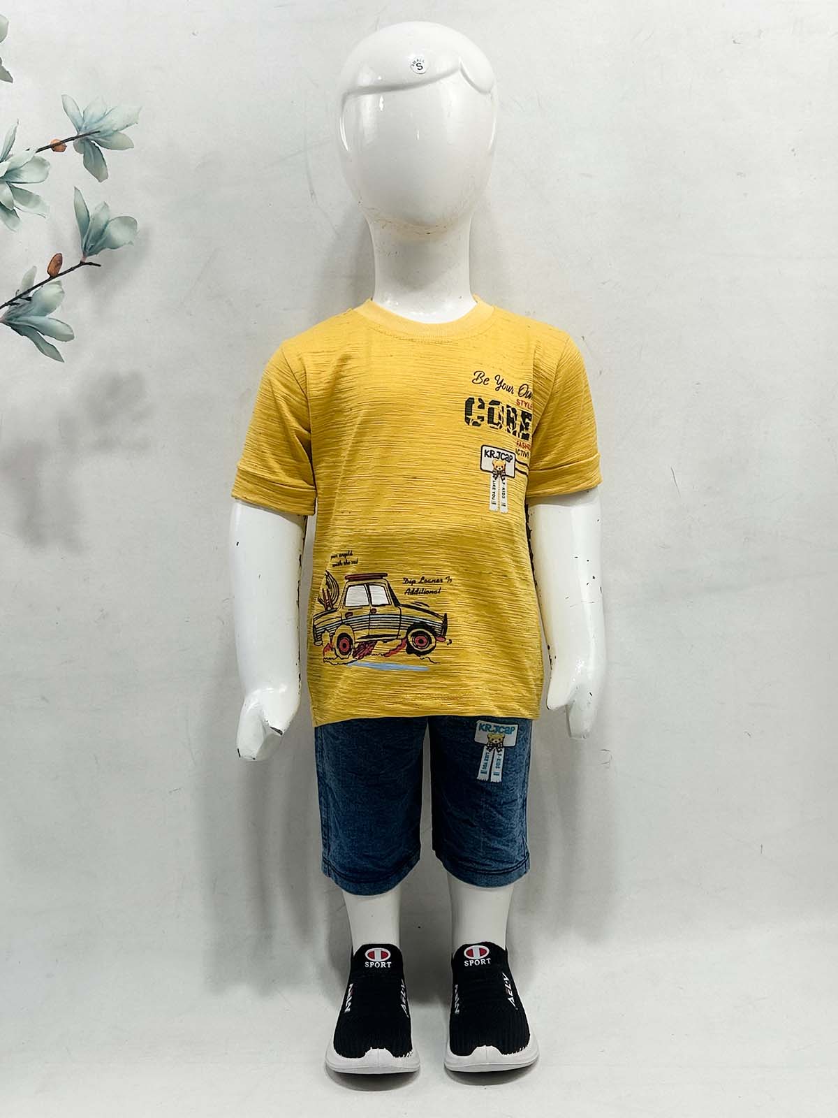 1Yr - 4Yrs Car Mustard Suit For Kids RZ BS717