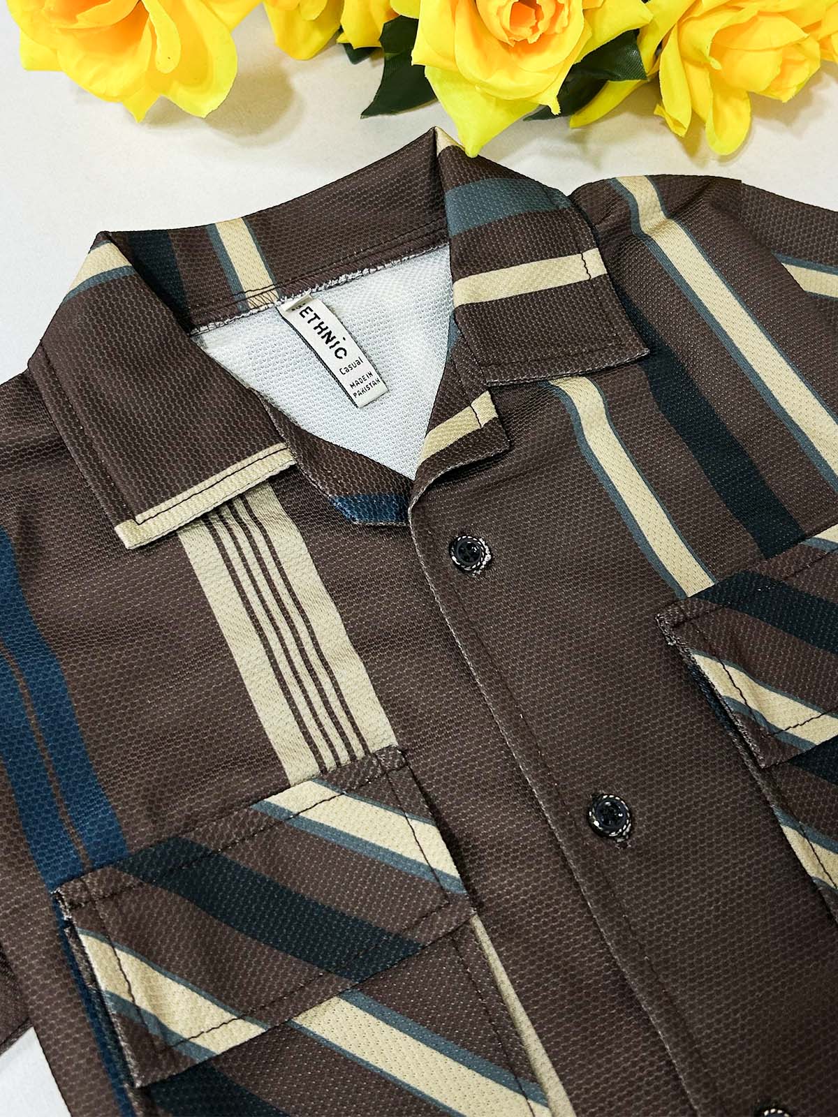 4Yrs - 10Yrs Brown Old Money Shirt for Boys BCS78