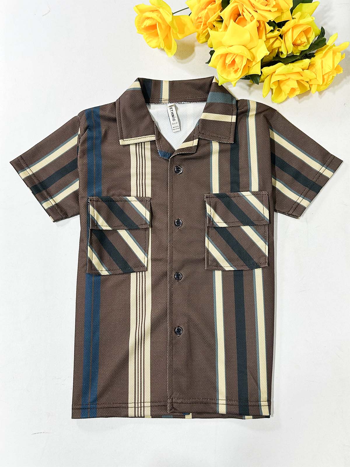 4Yrs - 10Yrs Brown Old Money Shirt for Boys BCS78