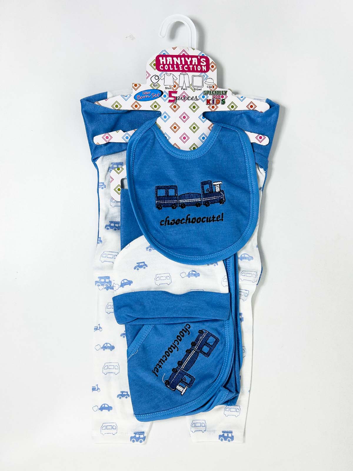 0Mth - 3Mth Blue 5Pcs Gift Set For Newborn HG NBGS301