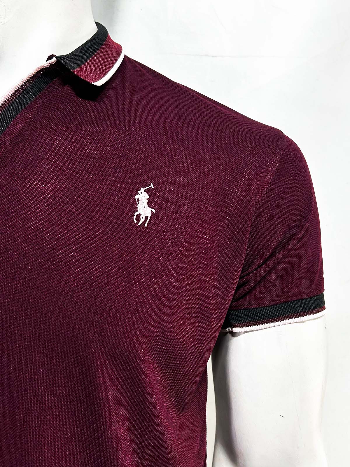 Maroon V Polo T-Shirt For Men MTS435