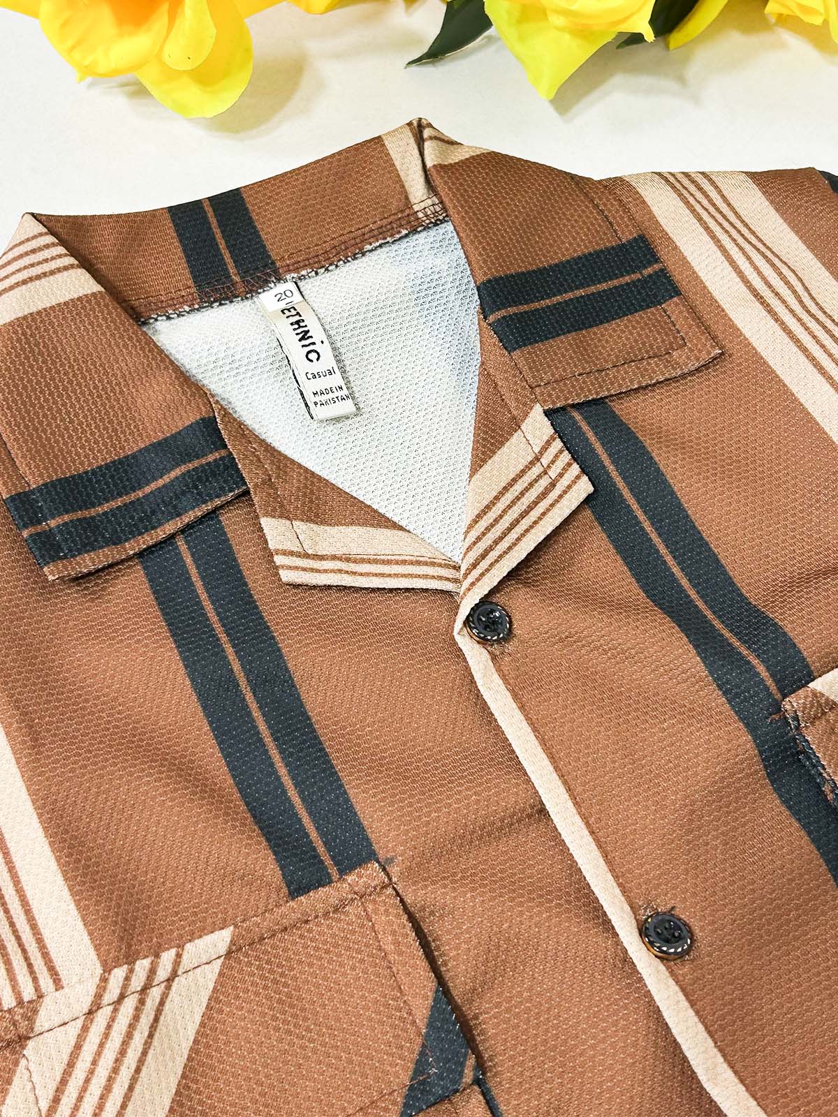 4Yrs - 10Yrs Brown Old Money Shirt for Boys BCS79