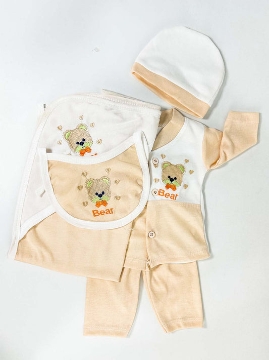 0Mth - 3Mth Brown 5Pcs Gift Set For Newborn HG NBGS302