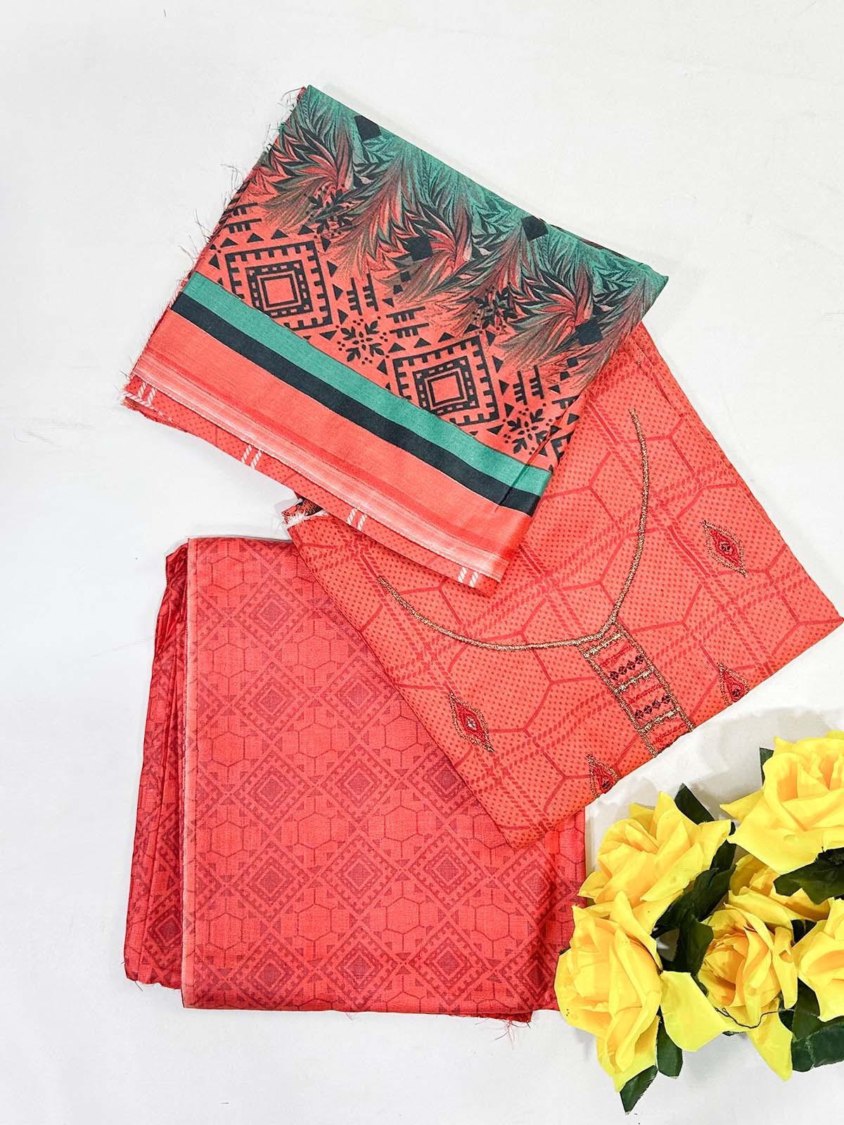 3Pcs Unstitched Digital Lawn Suit For Women WU155