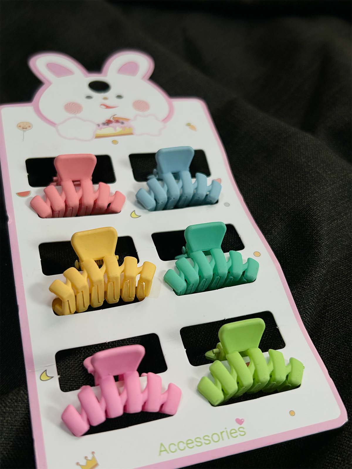 Pack Of 6 Multicolor Hair Clips For Girls GHB42