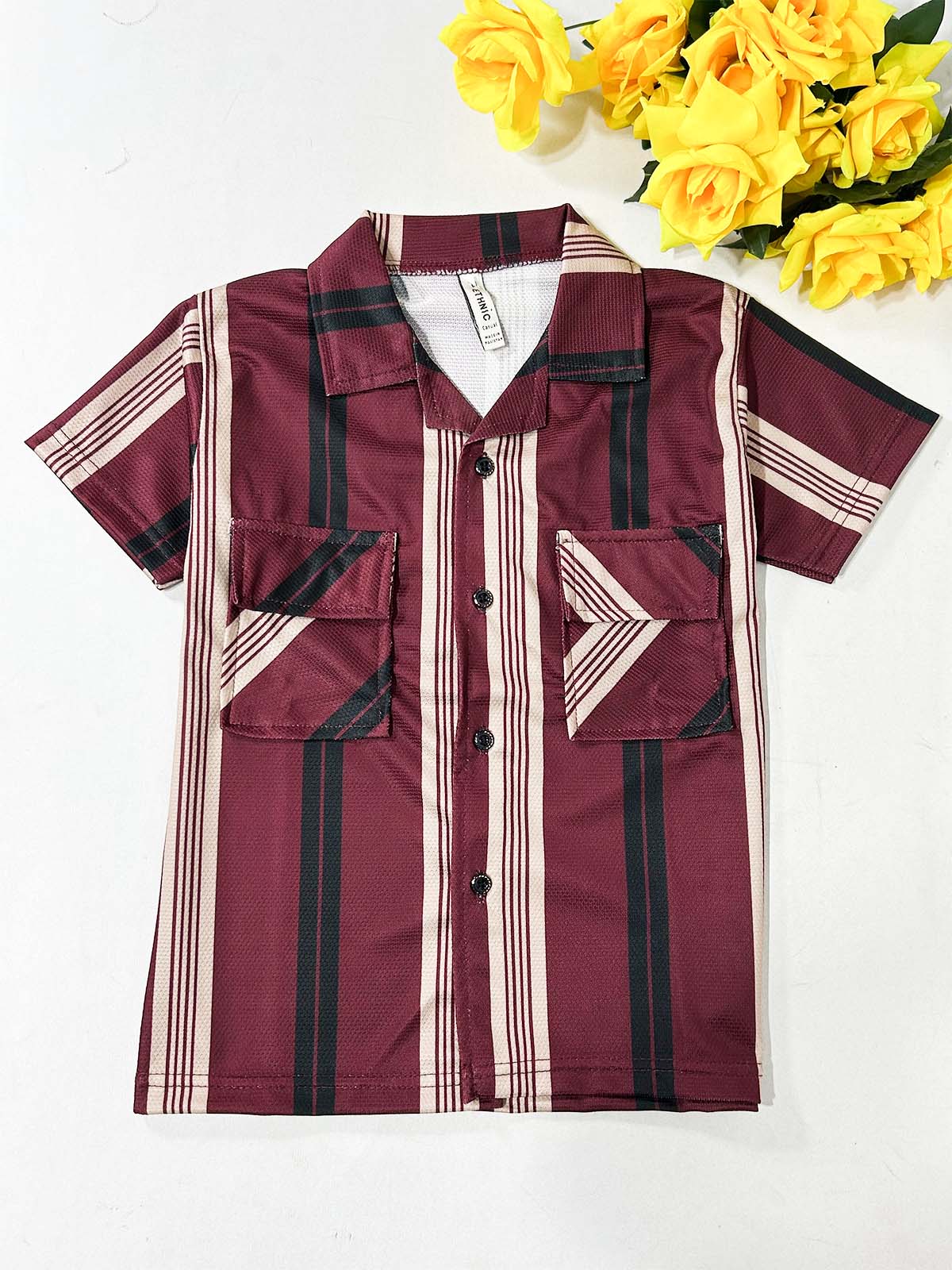 4Yrs - 10Yrs Maroon Old Money Shirt for Boys BCS80