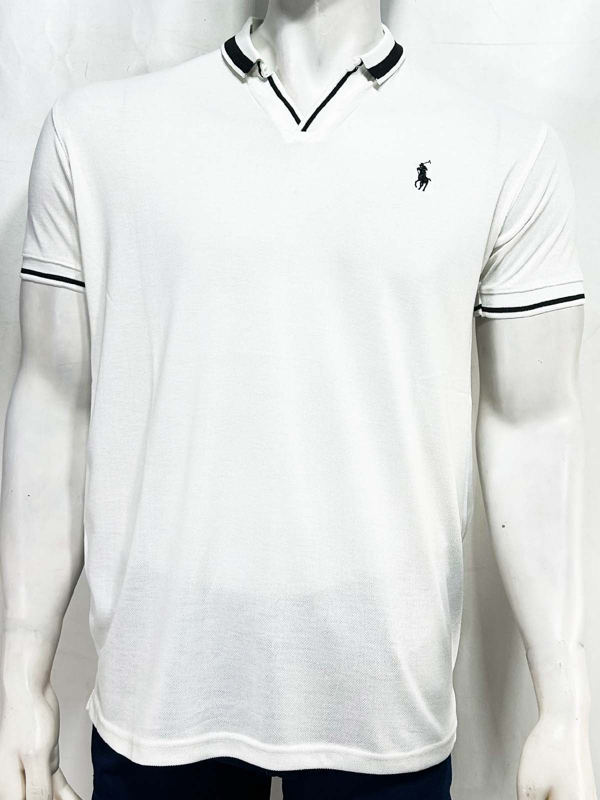 White V Polo T-Shirt For Men MTS436