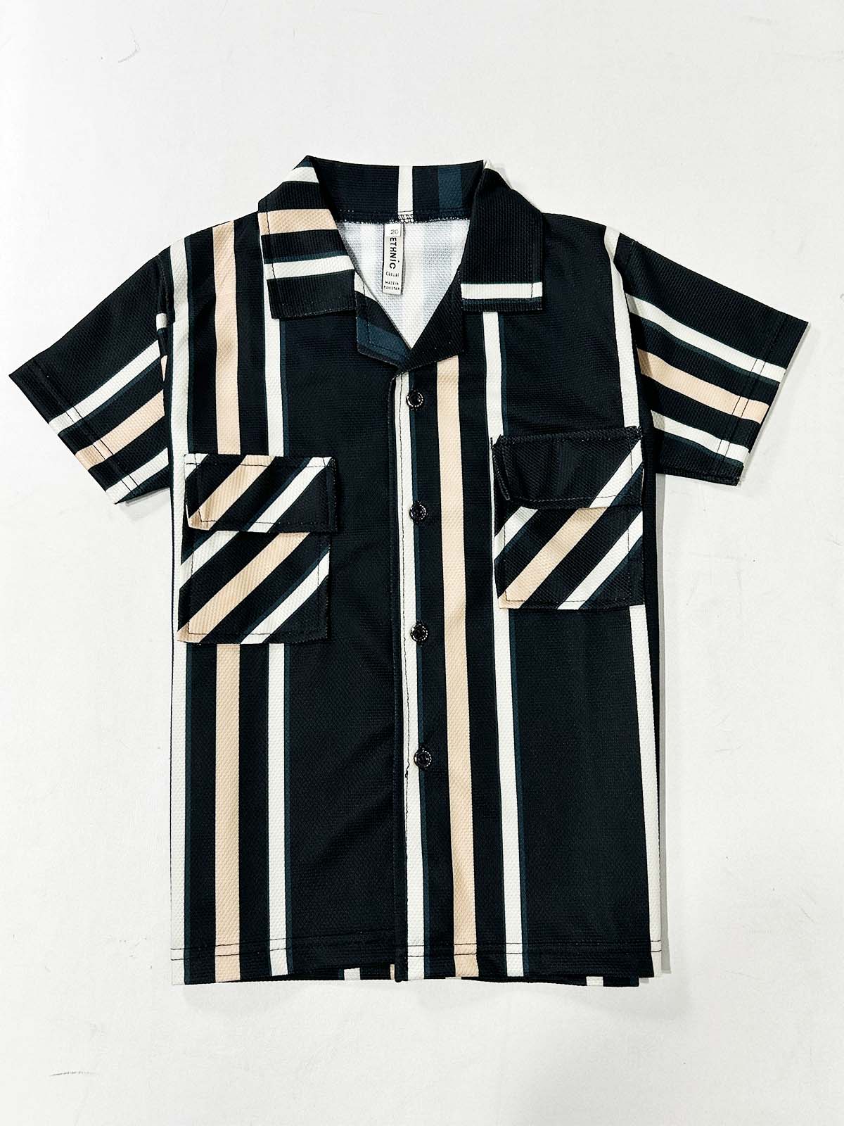 4Yrs - 10Yrs Black Old Money Shirt for Boys BCS81