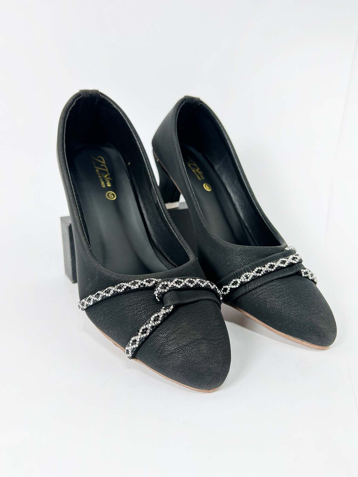 Black Casual Sandal Heels For Women WP37