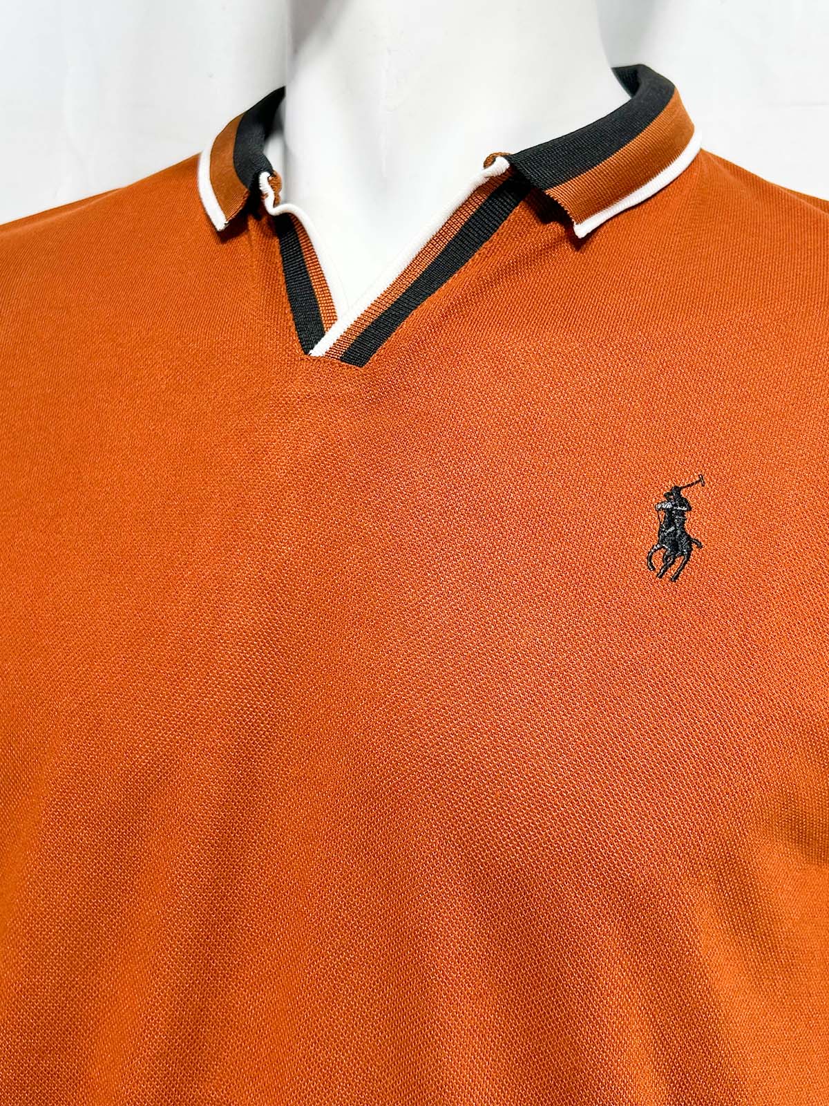 Orange V Polo T-Shirt For Men MTS438