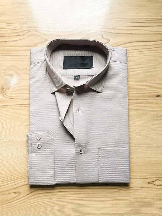 Light Brown X Textured Formal Dress Shirt For Men MFS528