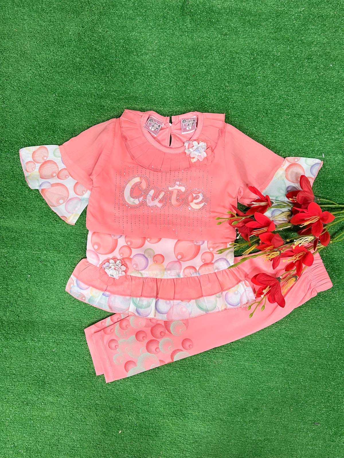 0Mth - 4Yrs Dark Coral Suit For Girls WG GS391