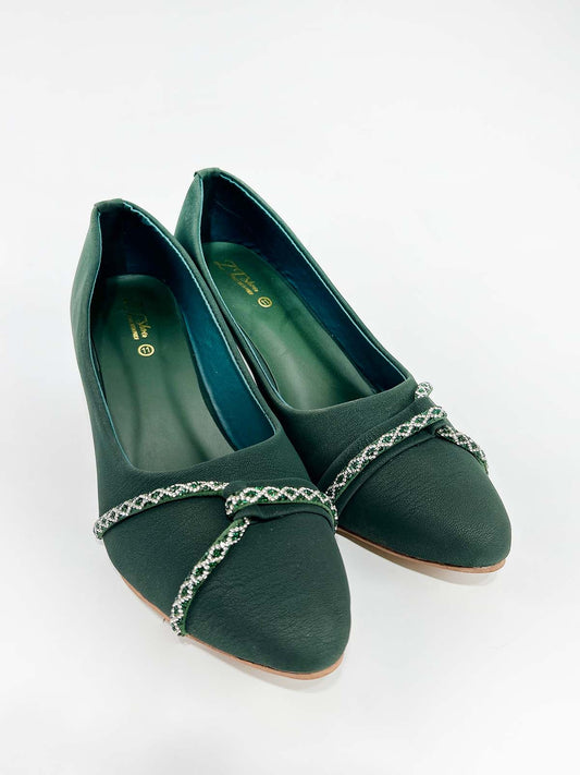 Green Casual Sandal Heels For Women WP38