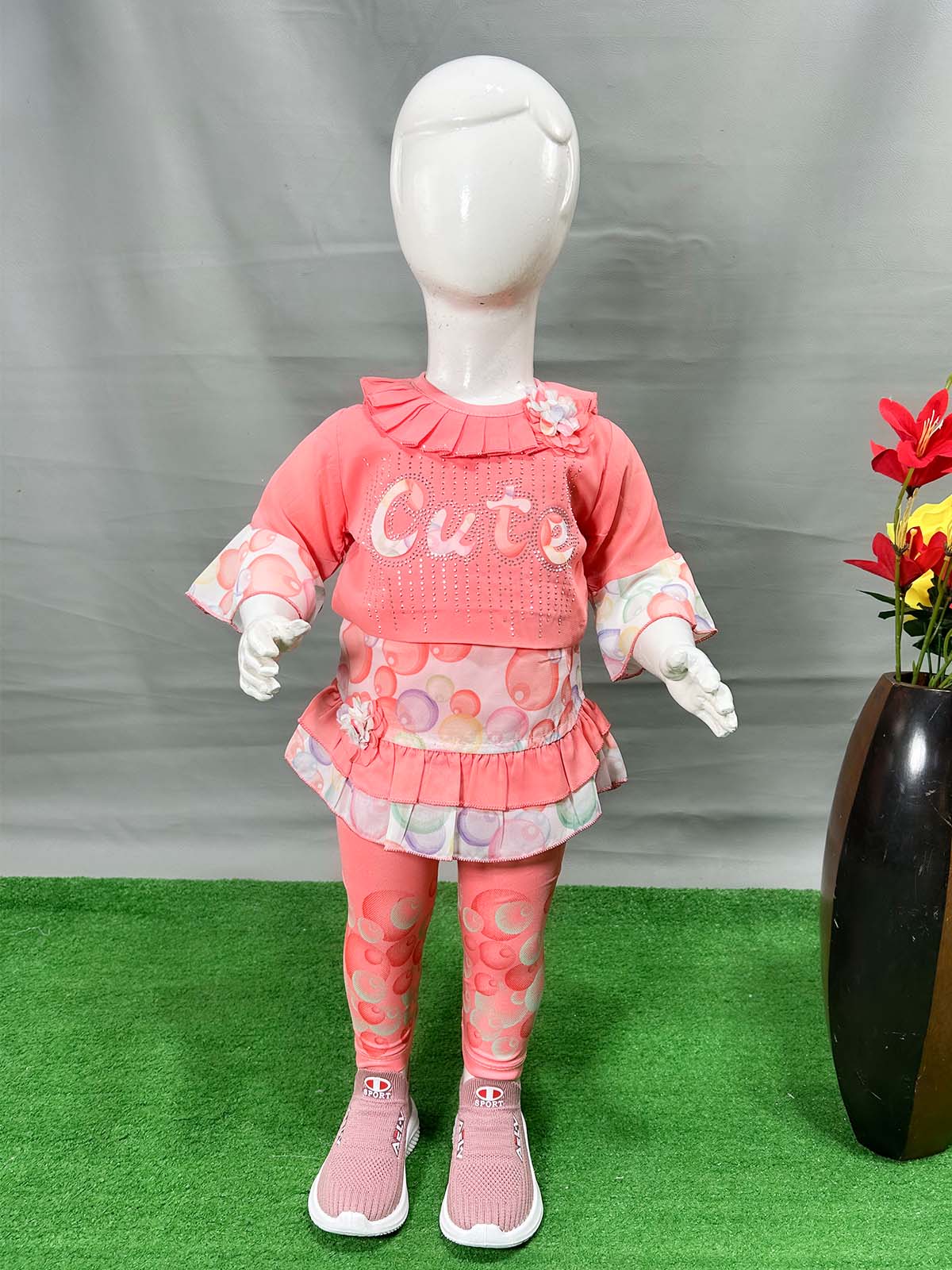 0Mth - 4Yrs Dark Coral Suit For Girls WG GS391