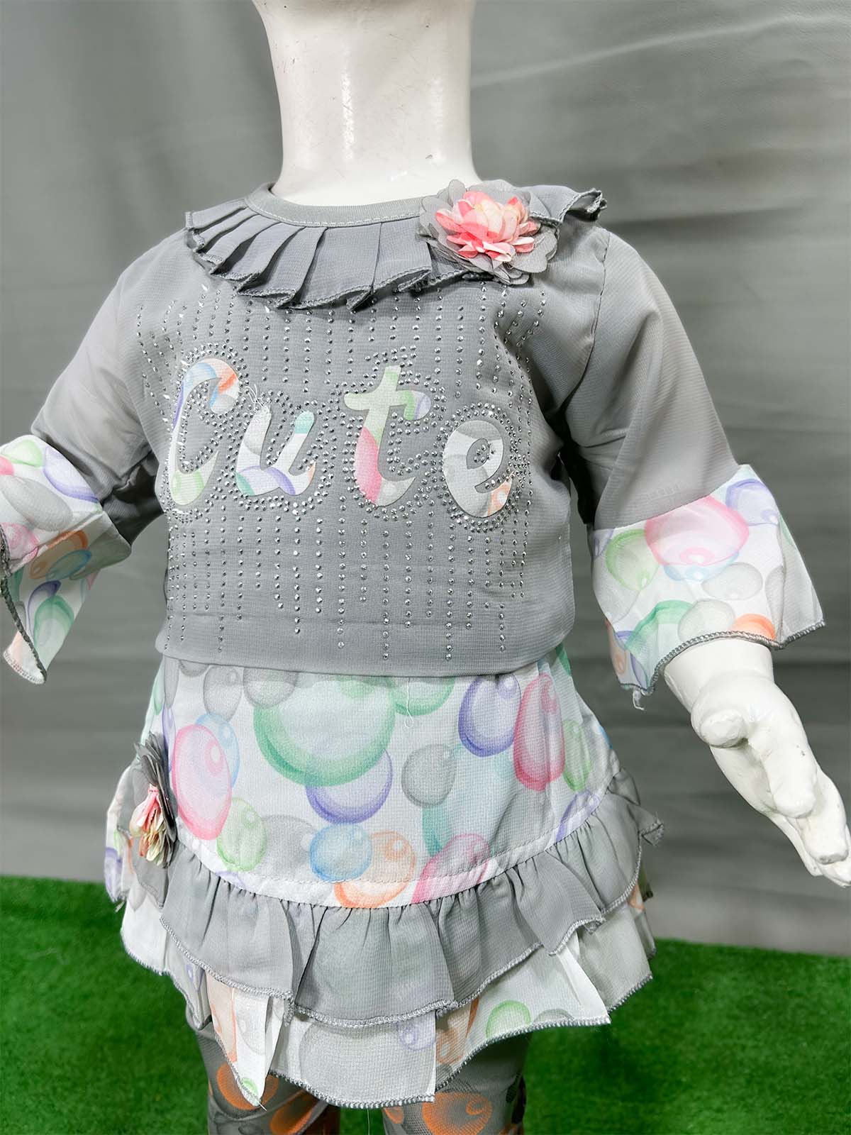 0Mth - 4Yrs Grey Suit For Girls WG GS392