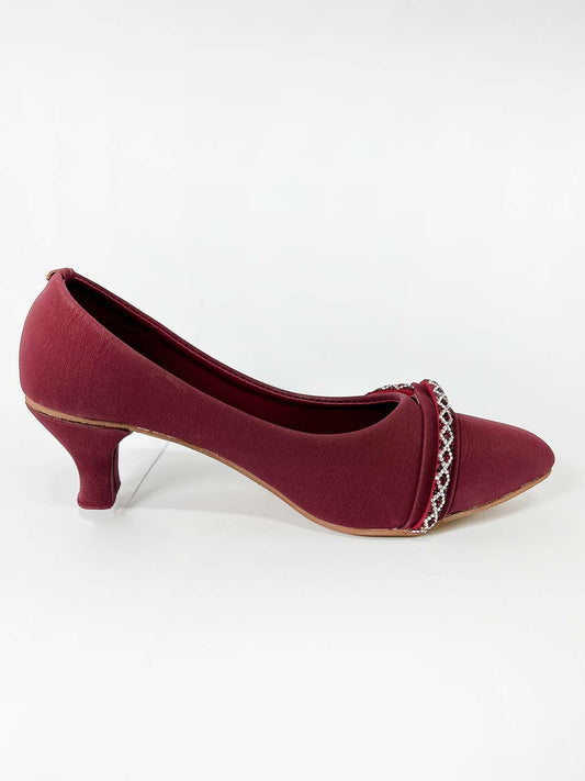 Maroon Casual Sandal Heels For Women WP39