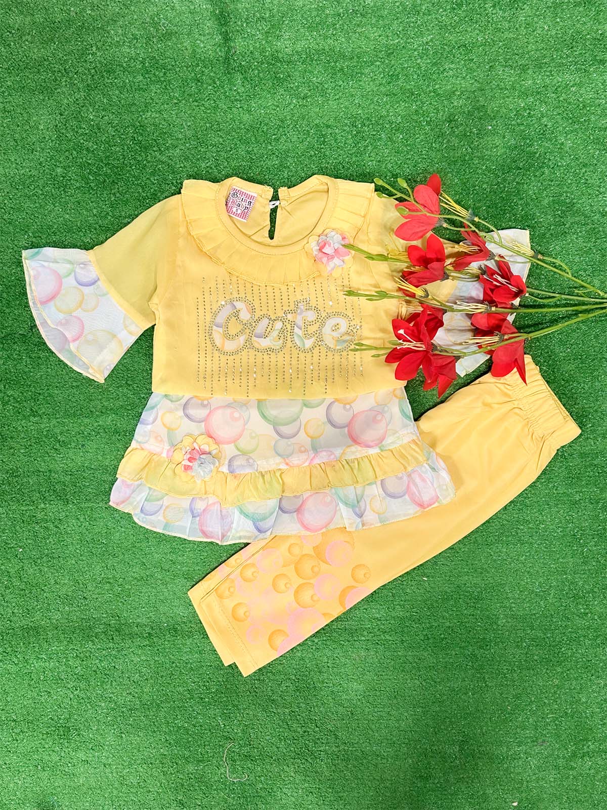 0Mth - 4Yrs Yellow Suit For Girls WG GS393