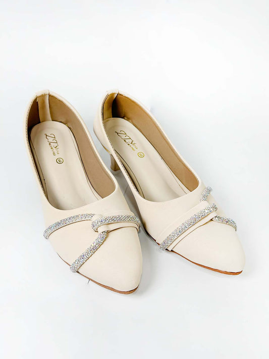 Beige Casual Sandal Heels For Women WP40