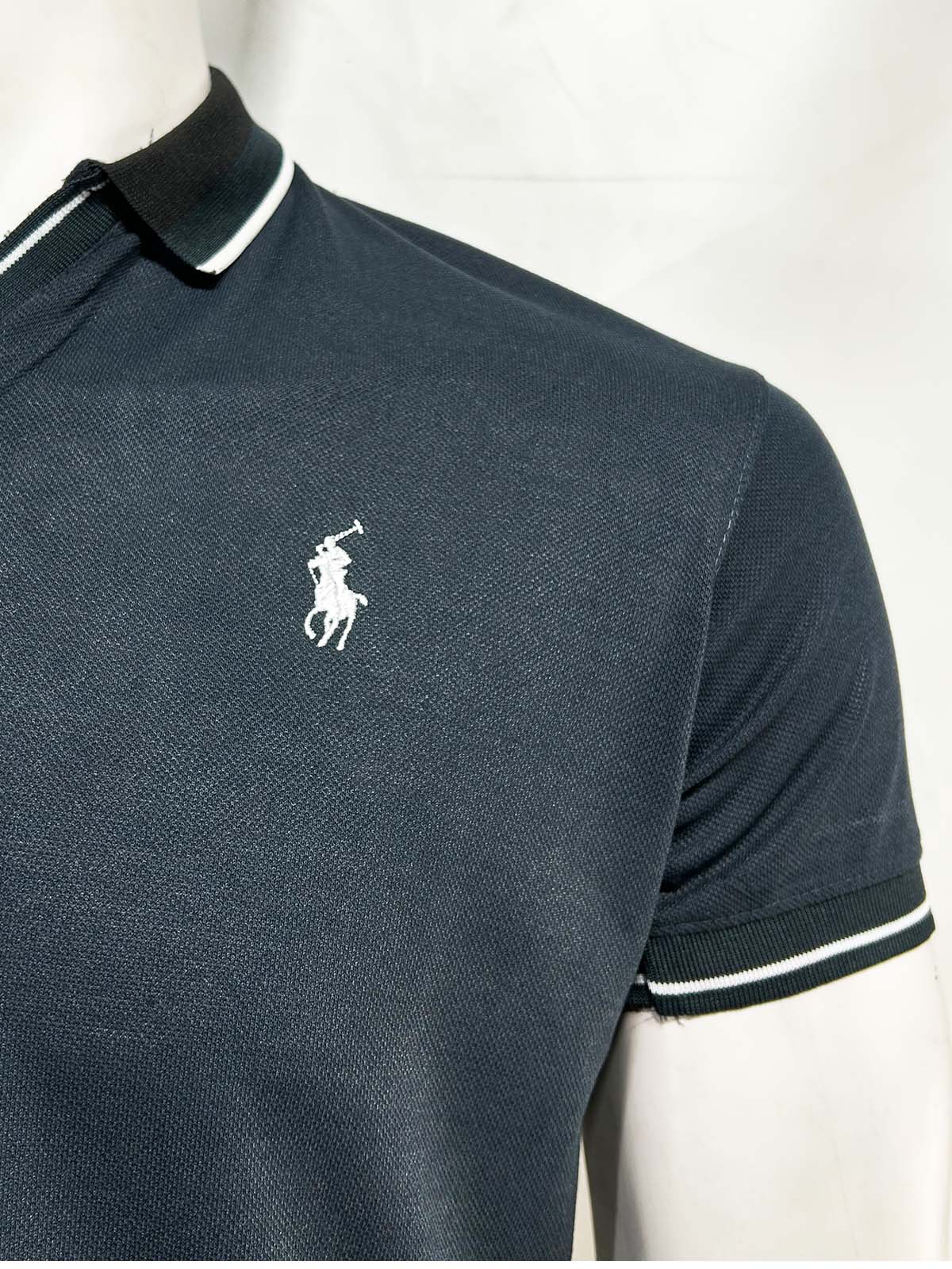 Blue V Polo T-Shirt For Men MTS442