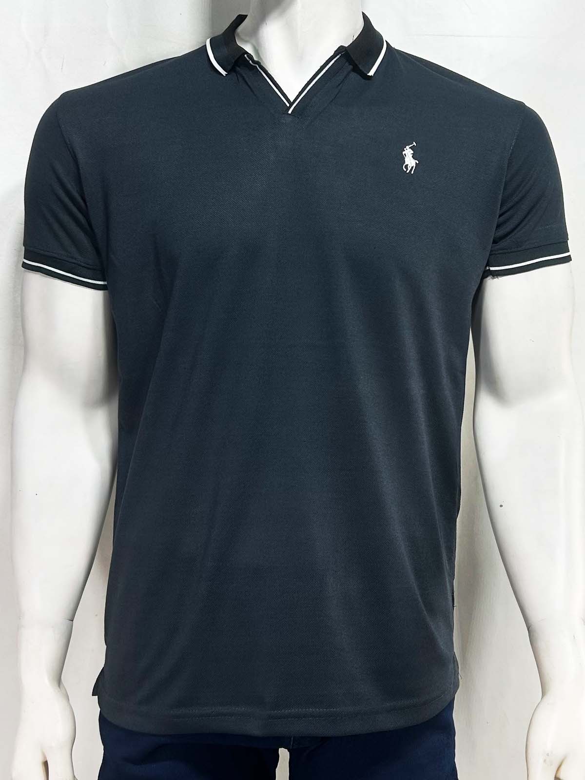 Blue V Polo T-Shirt For Men MTS442