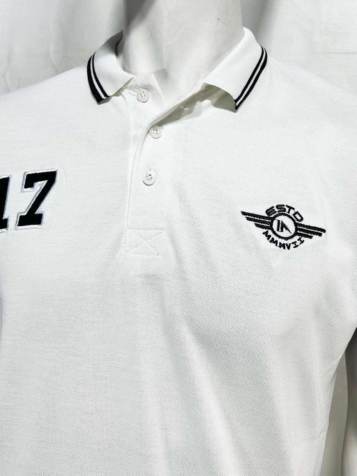 White 17 Polo T-Shirt For Men MTS410
