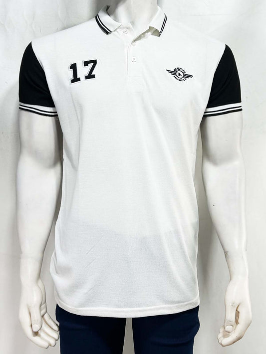 White 17 Polo T-Shirt For Men MTS410