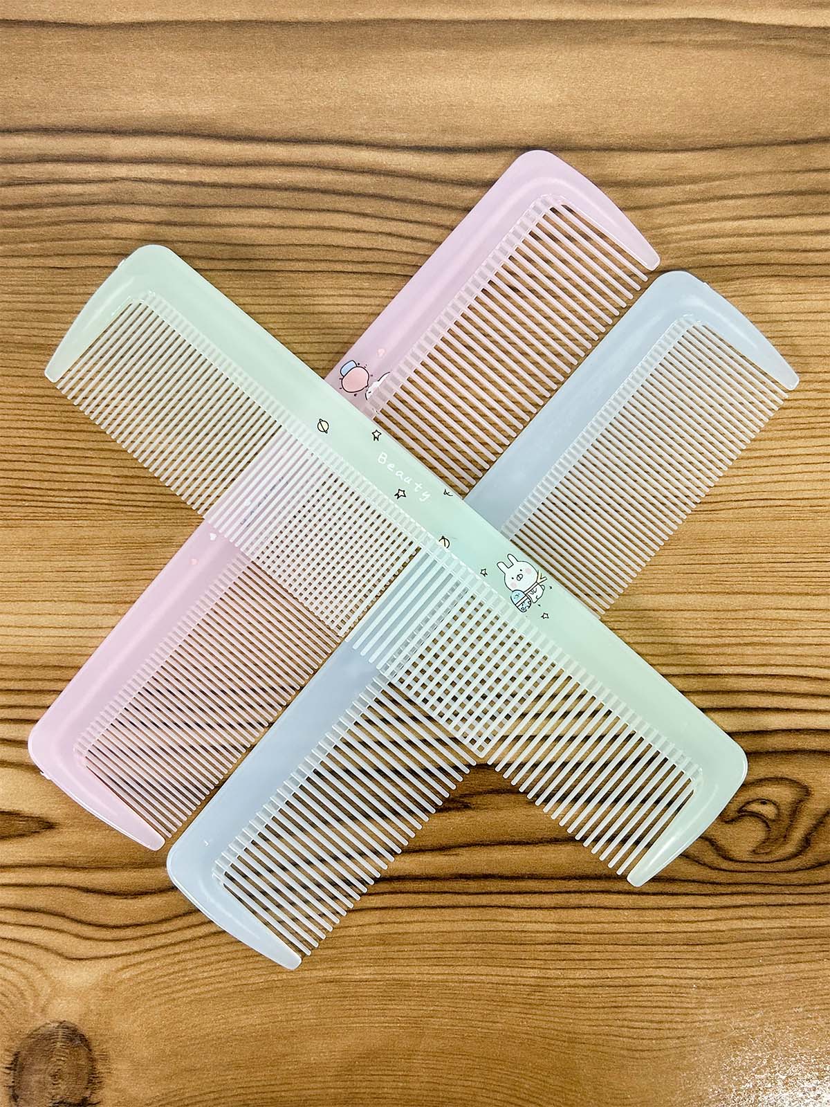 Pack of 3 Printed Large Hair Comb