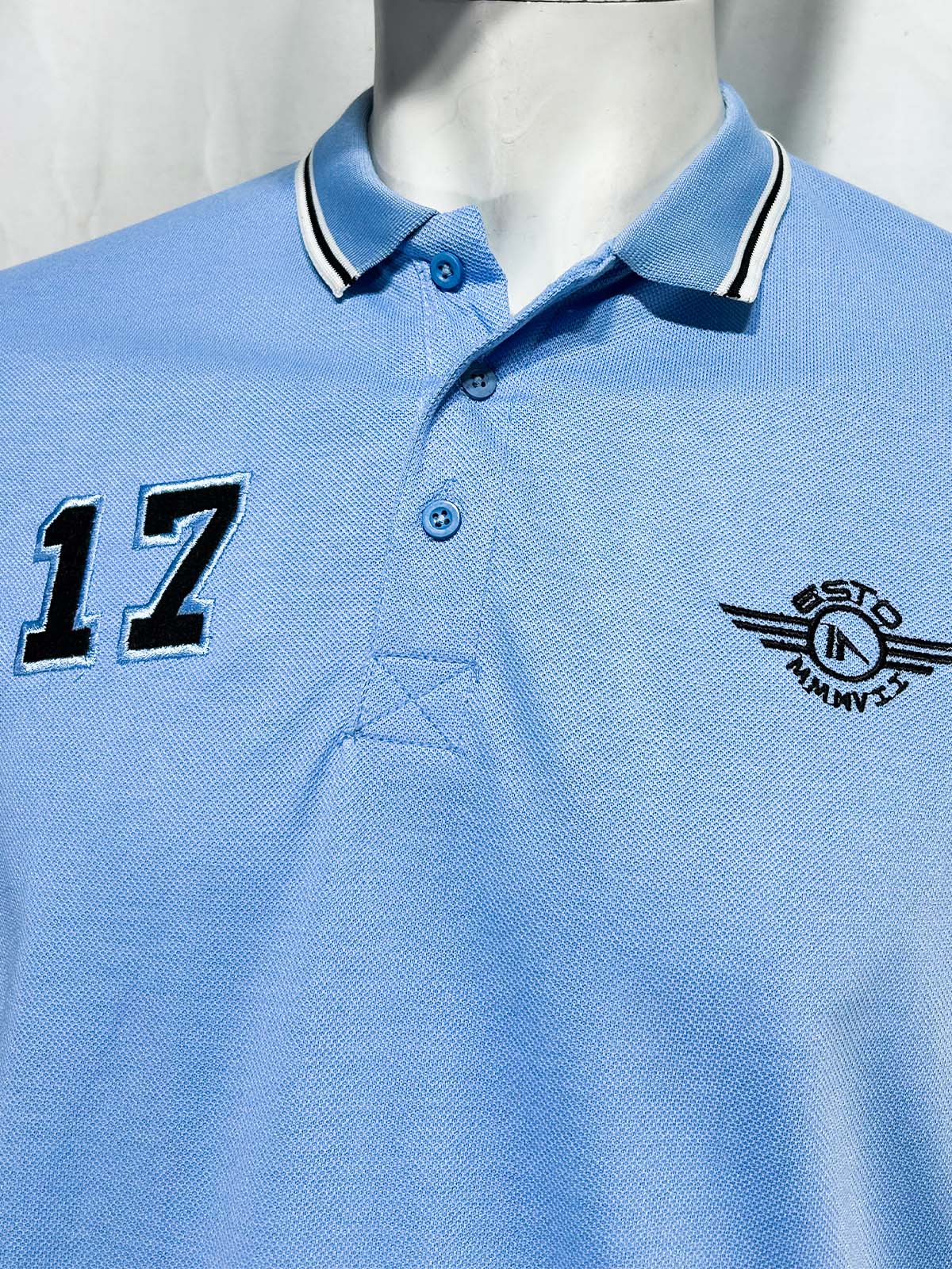 Blue 17 Polo T-Shirt For Men MTS411