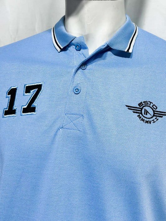 Blue 17 Polo T-Shirt For Men MTS411