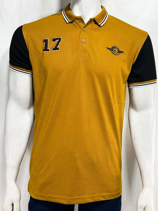 Yellow 17 Polo T-Shirt For Men MTS413