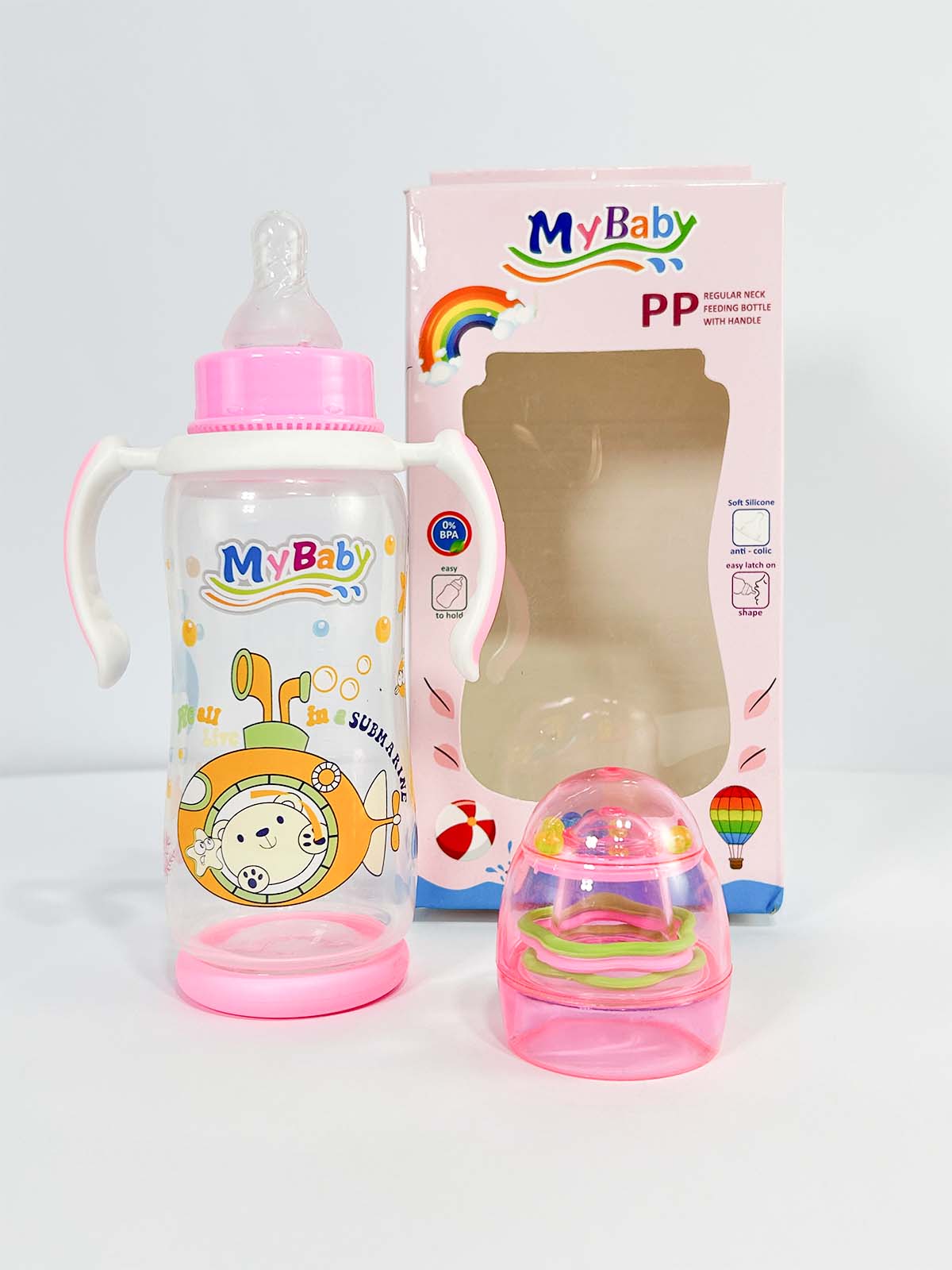 MyBaby Baby Feeder Transparent Pink - 260ML