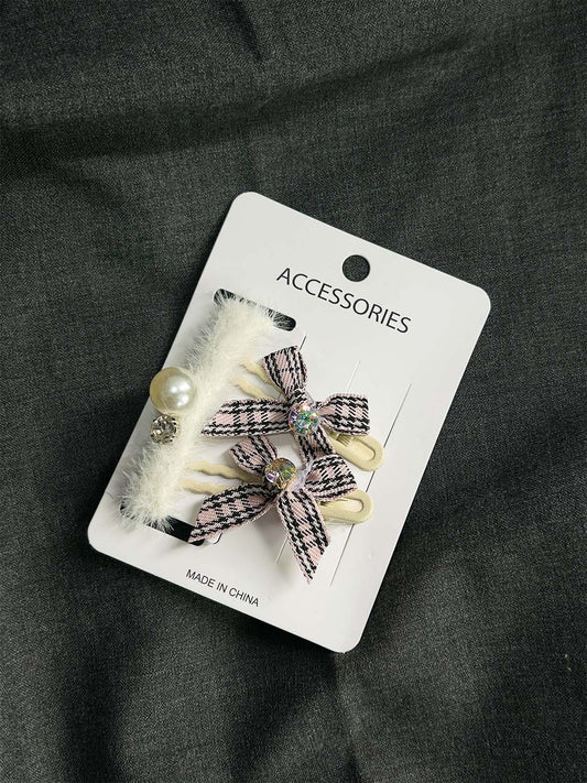 Pack Of 3 Pony and Hair Clips For Girls GHB51