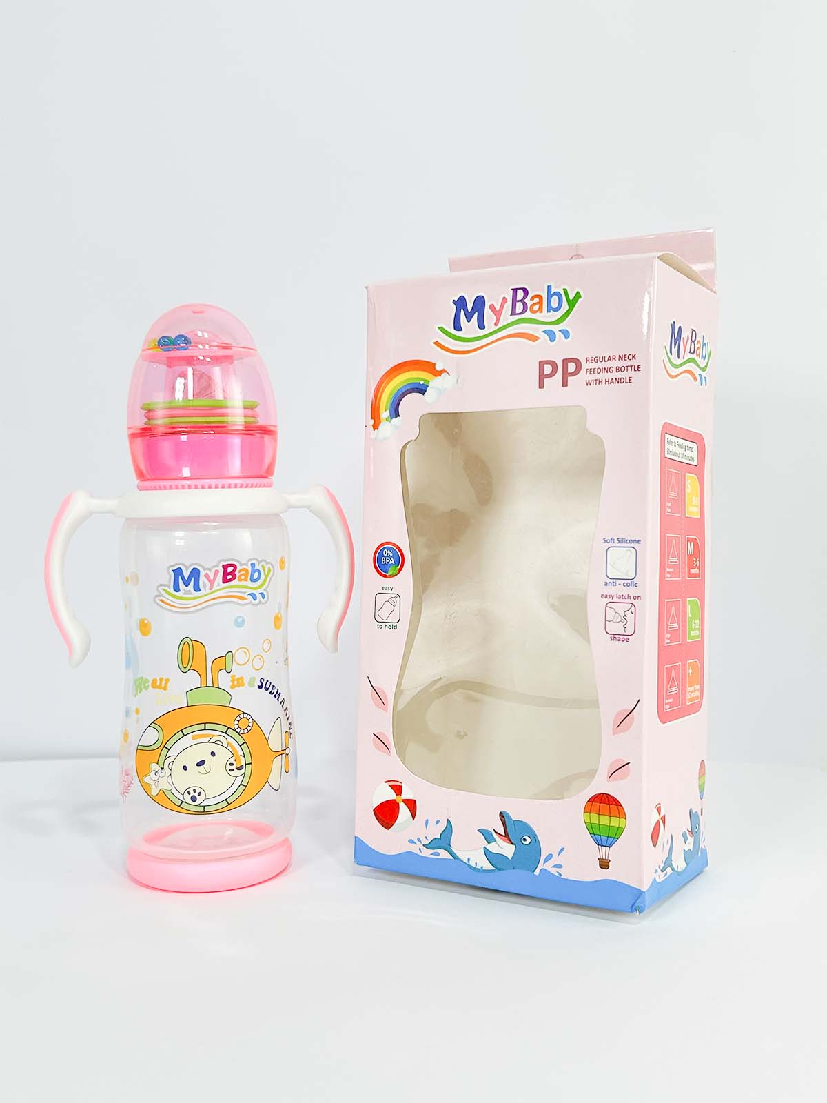 MyBaby Baby Feeder Transparent Pink - 260ML