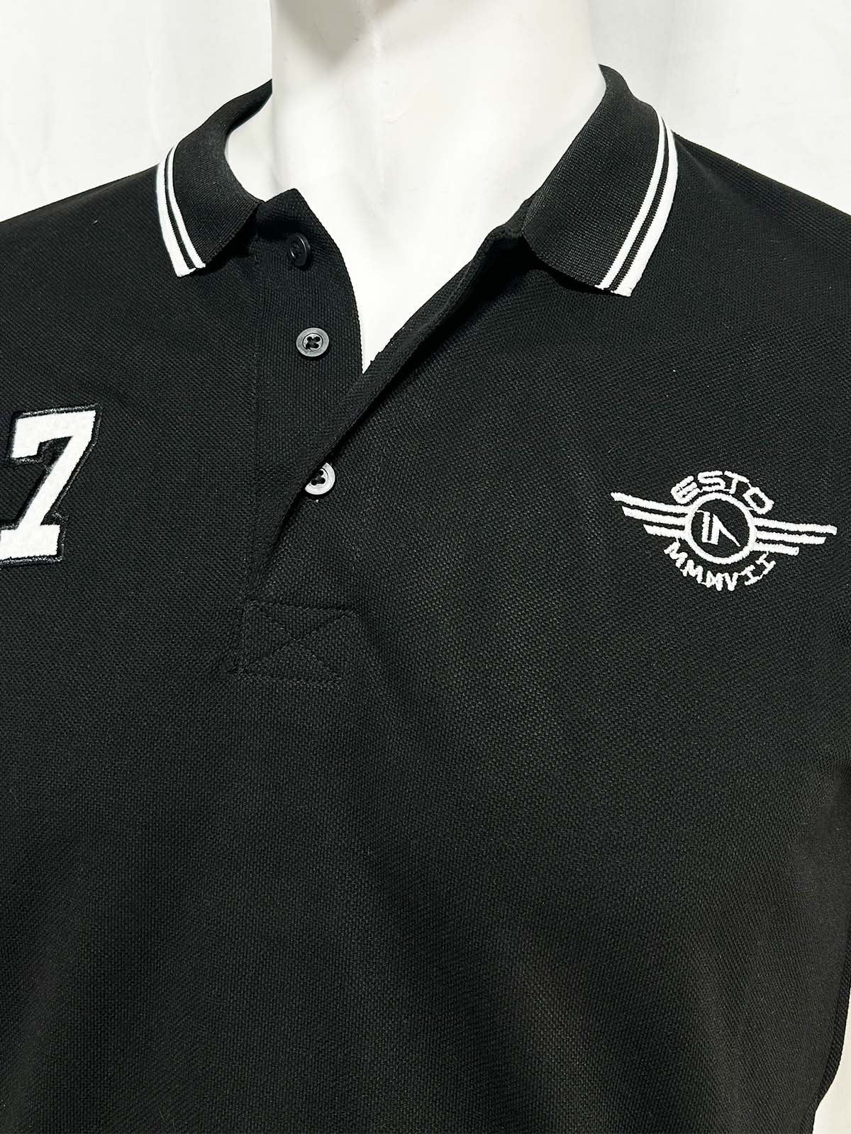 Black 17 Polo T-Shirt For Men MTS415