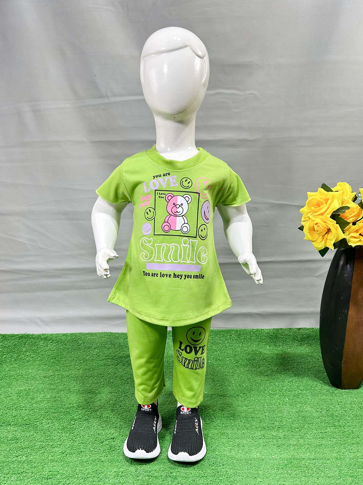 1Yr - 4Yrs Smile Green Suit For Girls RG GS338