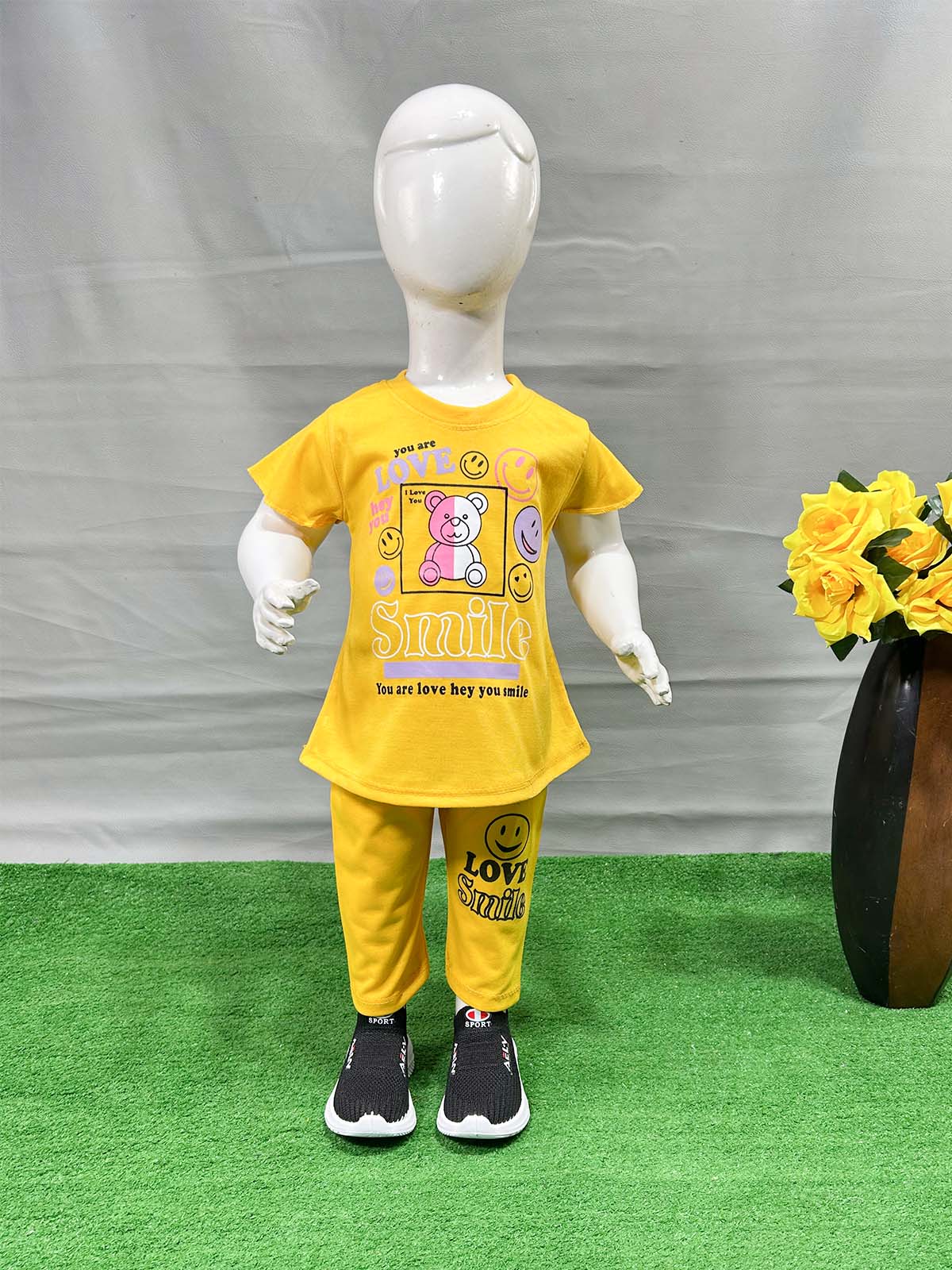 1Yr - 4Yrs Smile Yellow Suit For Girls RG GS340