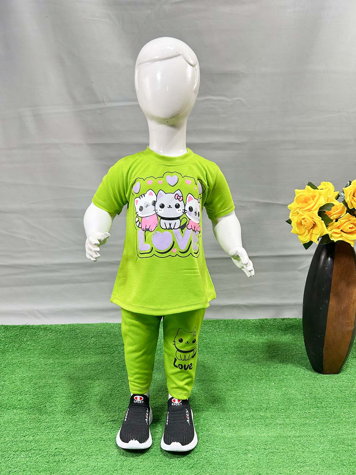 1Yr - 4Yrs Love Green Suit For Girls RG GS342