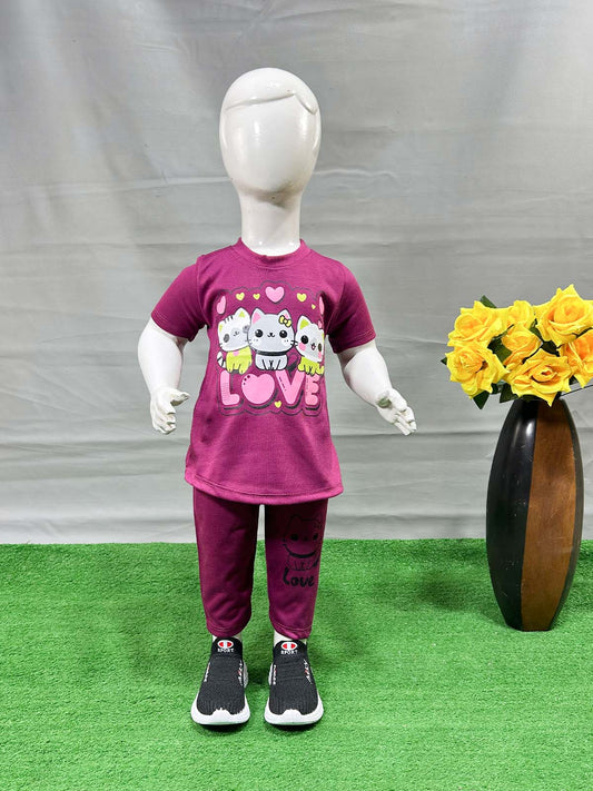 1Yr - 4Yrs Love Purple Suit For Girls RG GS343