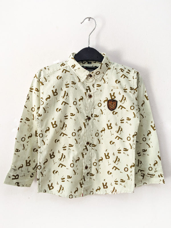 3Yrs - 13Yrs Light Brown Casual Shirt for Boys BFS02