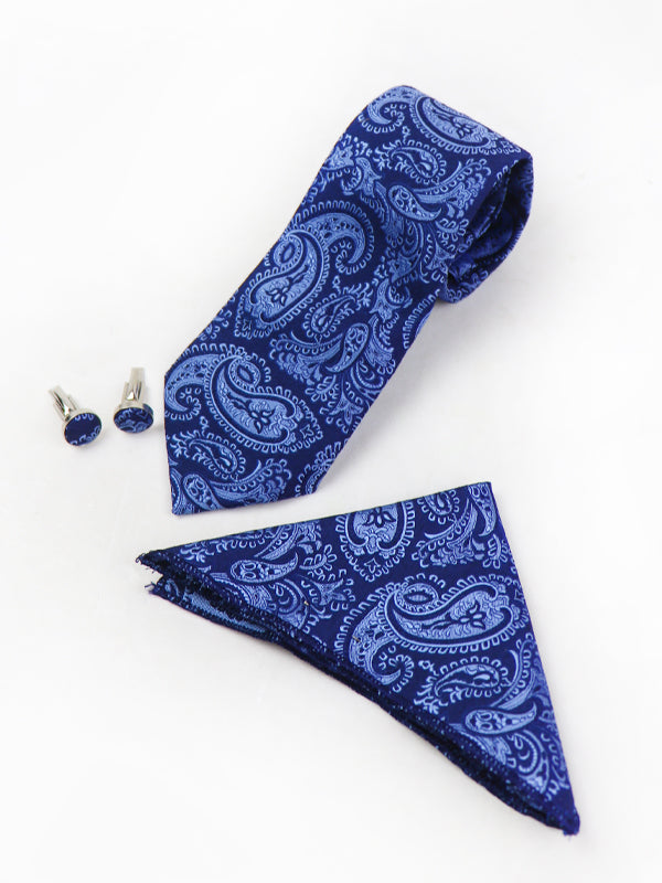 TBS18 3Pcs Tie Gift Box Tie Cuff-Link Pocket Square