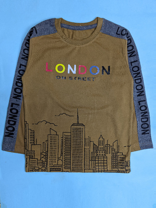 5Yrs - 10Yrs London Brown T-Shirt For Boys SK BTS10