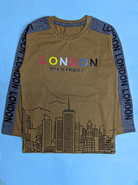 5Yrs - 10Yrs London Brown T-Shirt For Boys SK BTS10