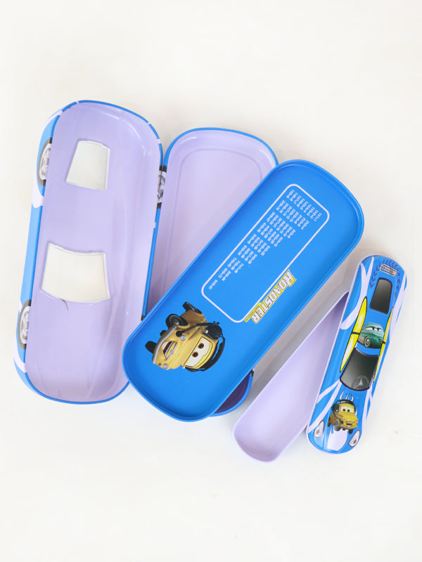 Car Shaped Geometry Pencil Box Light Blue