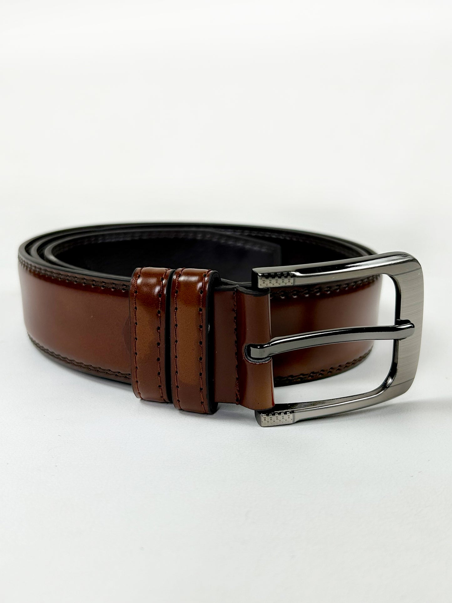 Deep Brown Faux Leather Belt For Men MB52