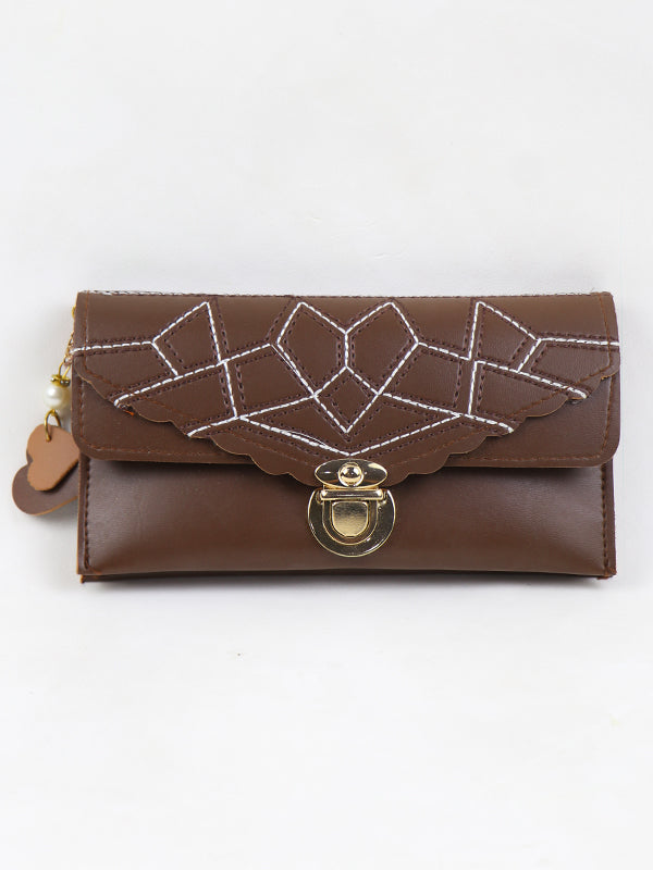 Ladies Hand Purse Clutch 01 Brown