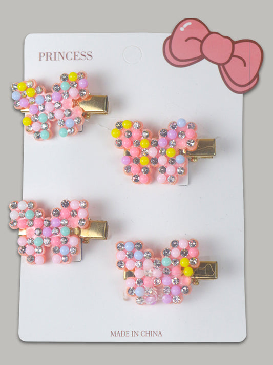 Pack Of 4 Butterfly Pink Hair Clips For Girls GHC46