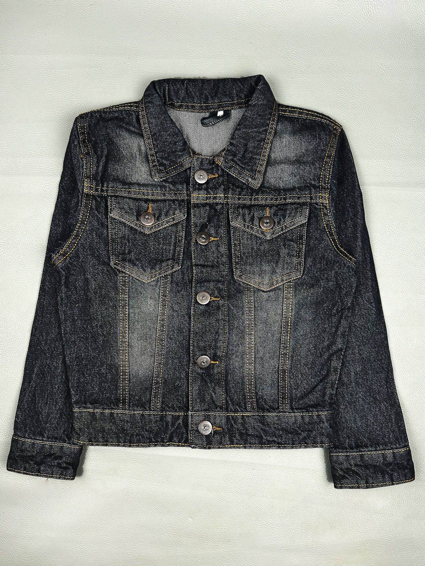 4Yrs- 5Yrs Henry Faded Black Denim Jacket For Kids KJ23