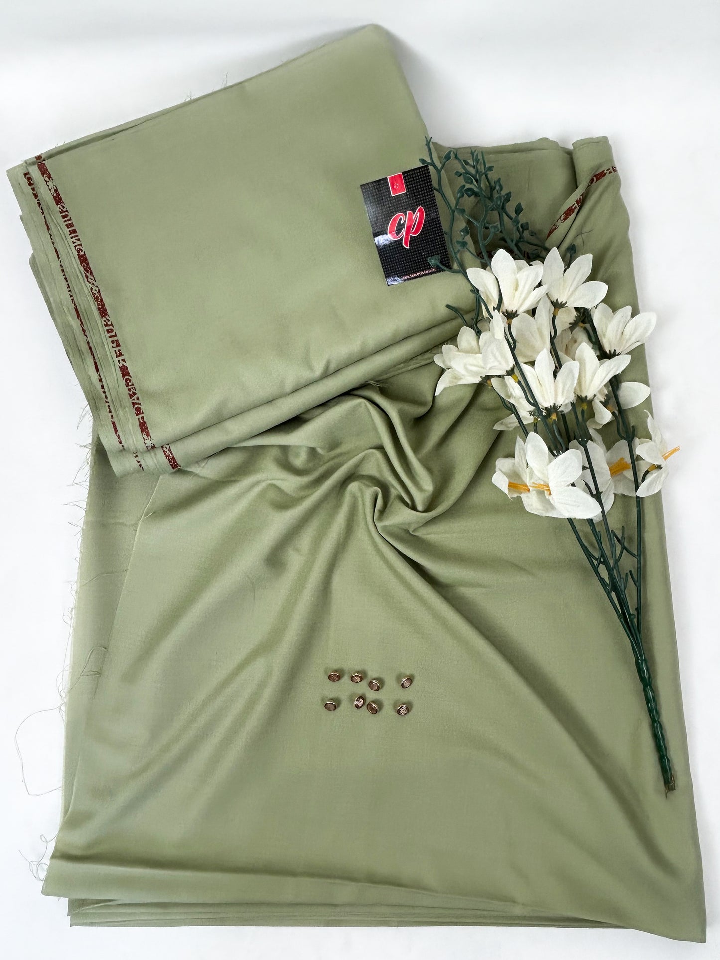 MUF69 Men's Unstitched Kameez Shalwar Fabric Sage Green
