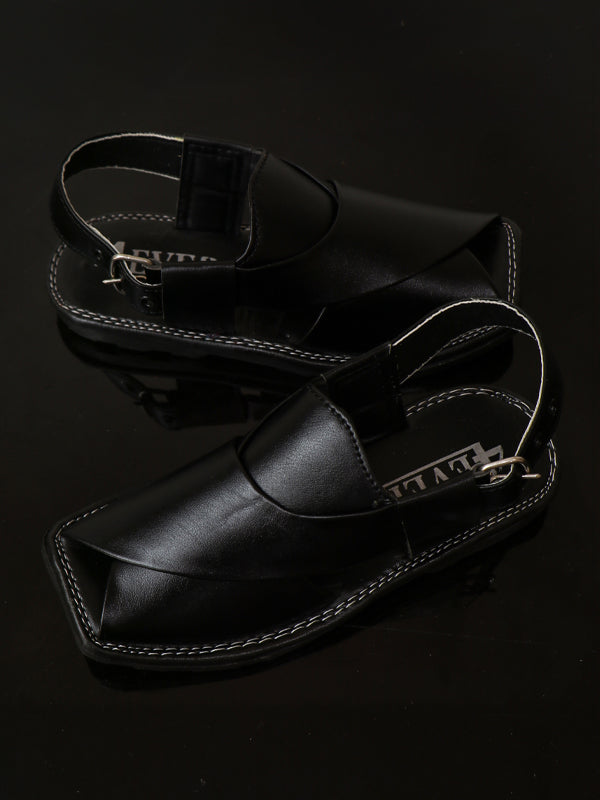 BPC03 Boys Peshawari Sandal 8Yrs - 17Yrs 4Ever Black